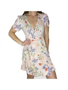 Promesa Pink Floral Wrap Dress